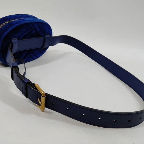Gucci Waist Pouch Velvet Blue Belt Gg Marmont women's bag - Picture 10 of 15